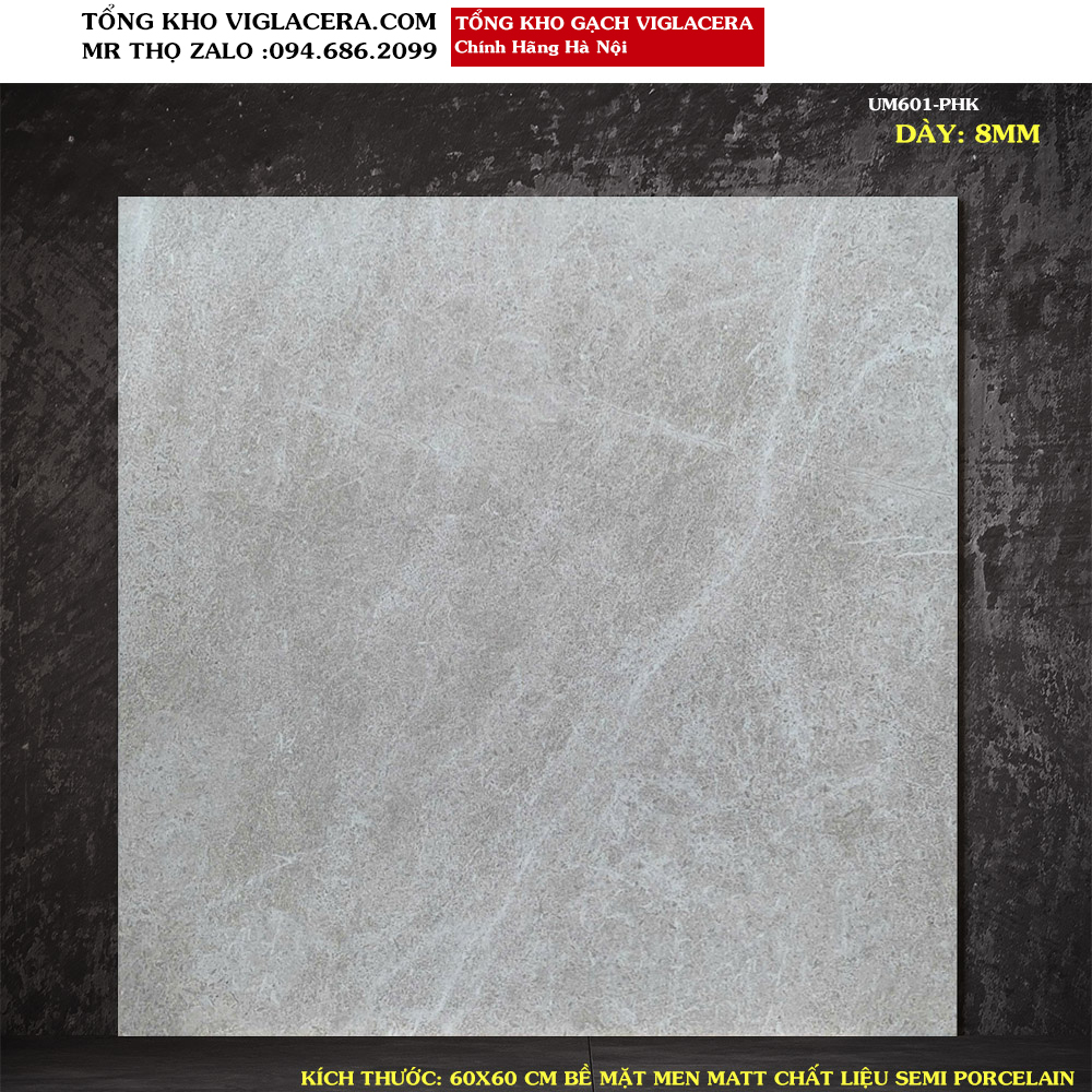 Gạch lát nền vân xi măng 60x60 viglacera UM601 A1
